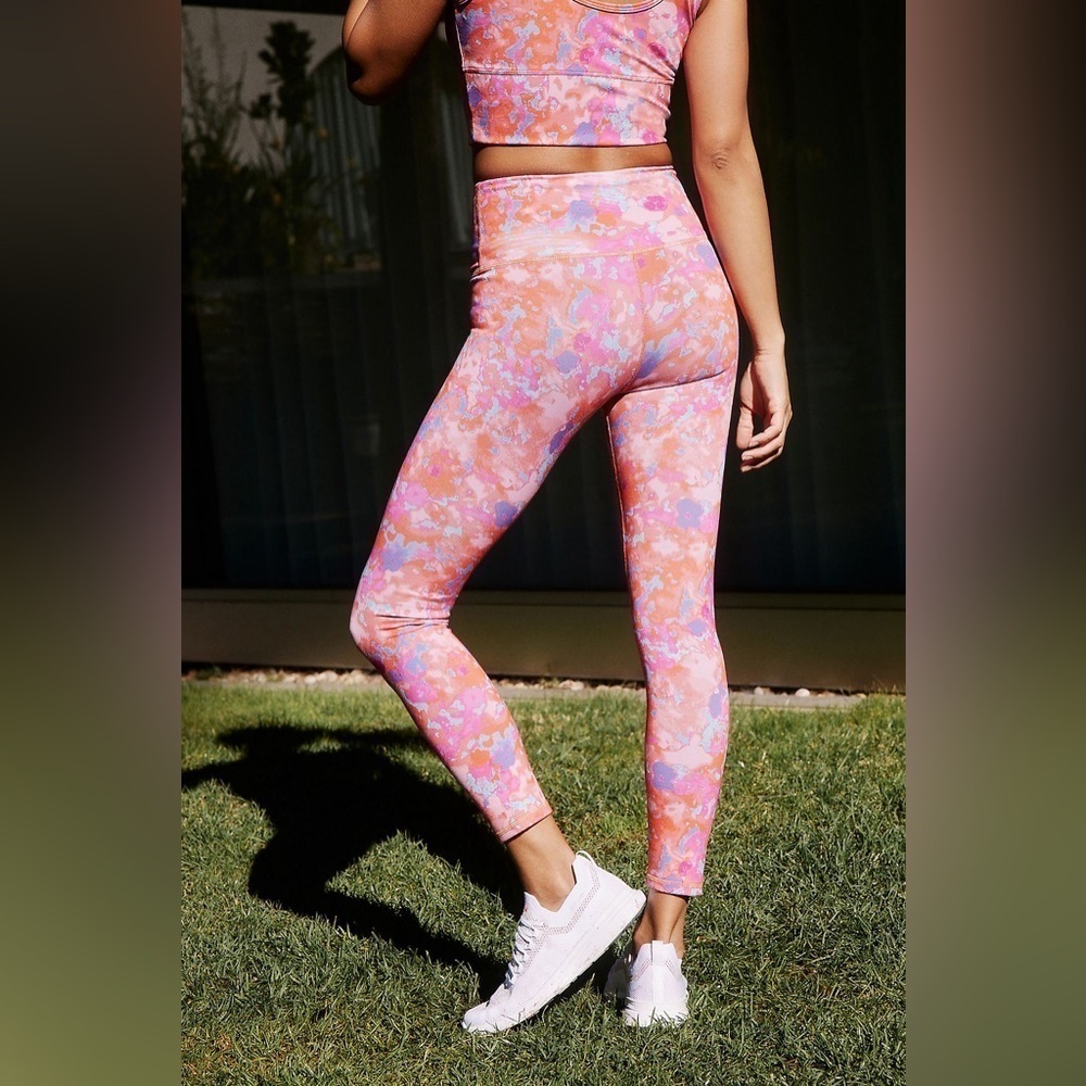 Anthropologie Daily Practice Watercolor Liana Printed Cropped Leggings Small